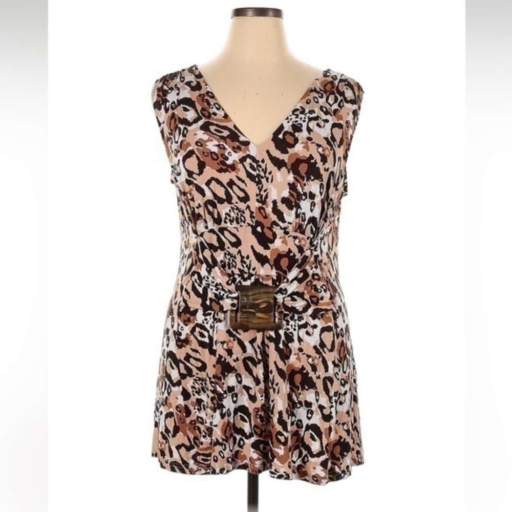 Liz Lange animal print 1X dress with cute buckle